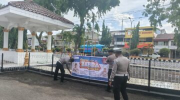 Satlantas Polres Bone Pasang Spanduk Sasaran Prioritas Ops Zebra 2025