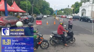 Gatur Lalu Lintas, Polantas Bone Pastikan Arus Kendaraan Lancar dan Tertib