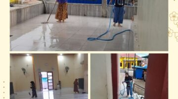 Warga kelurahan panyula melakukan kegiatan gotong royong berupa jumat bersih