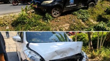Mobil Dinas Camat Tanete Riattang Timur Andi Habibie Tabrakan dengan Ertiga di Perempatan Andi Celleng cellu Bone