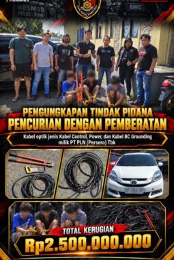 Satreskrim Polres Bone Ringkus 3 Pelaku Pencurian Kabel PLN, Kerugian Capai 2,5 Miliar 
