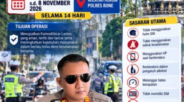 Polres Bone Gelar Operasi Patuh Pallawa 2026 Mulai 26 Oktober